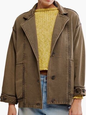 Free people we the free home office cardigan in officer brown